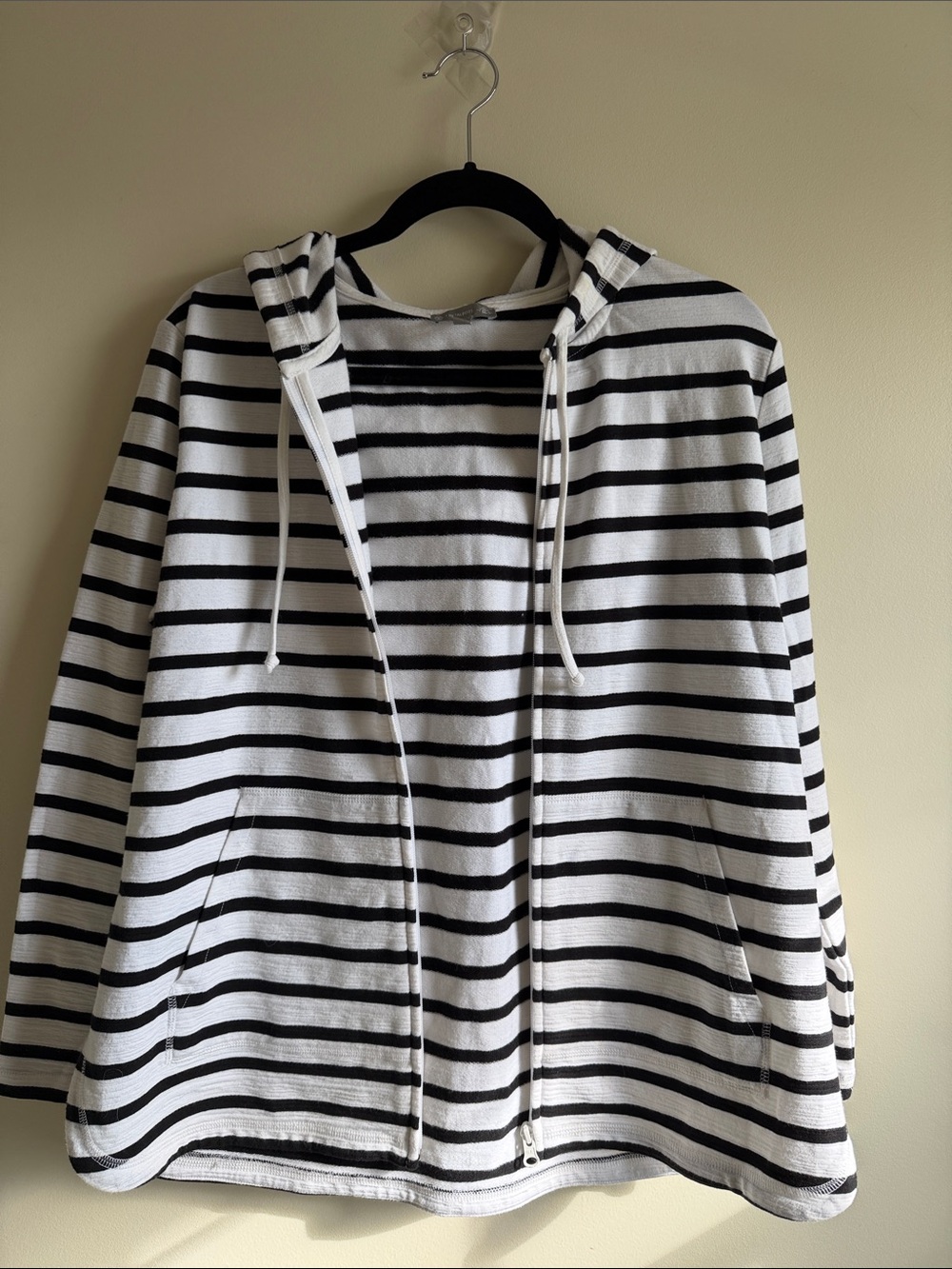 Talbots Black and White Striped Top